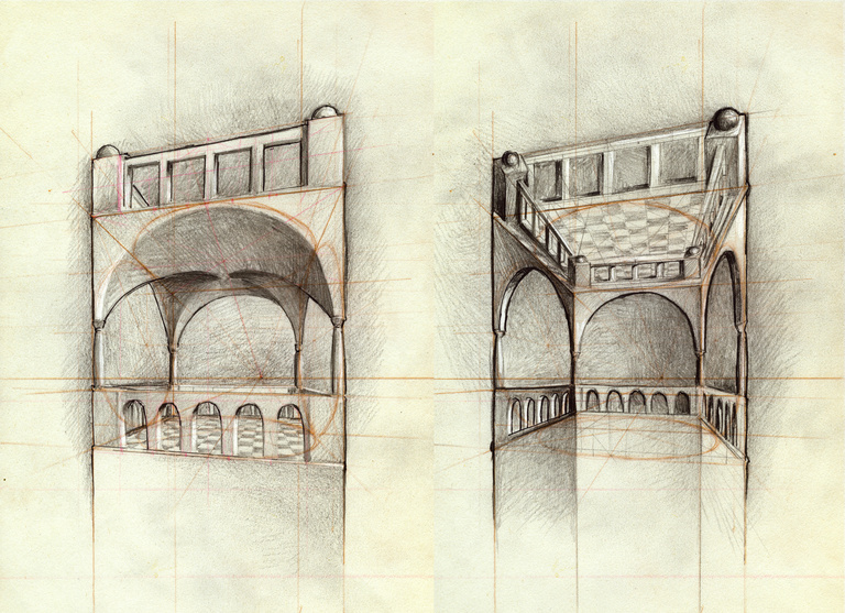 François Vogel - inverted perspective drawings