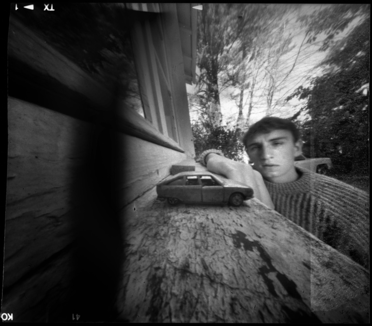 François Vogel - selfportrait with toy car